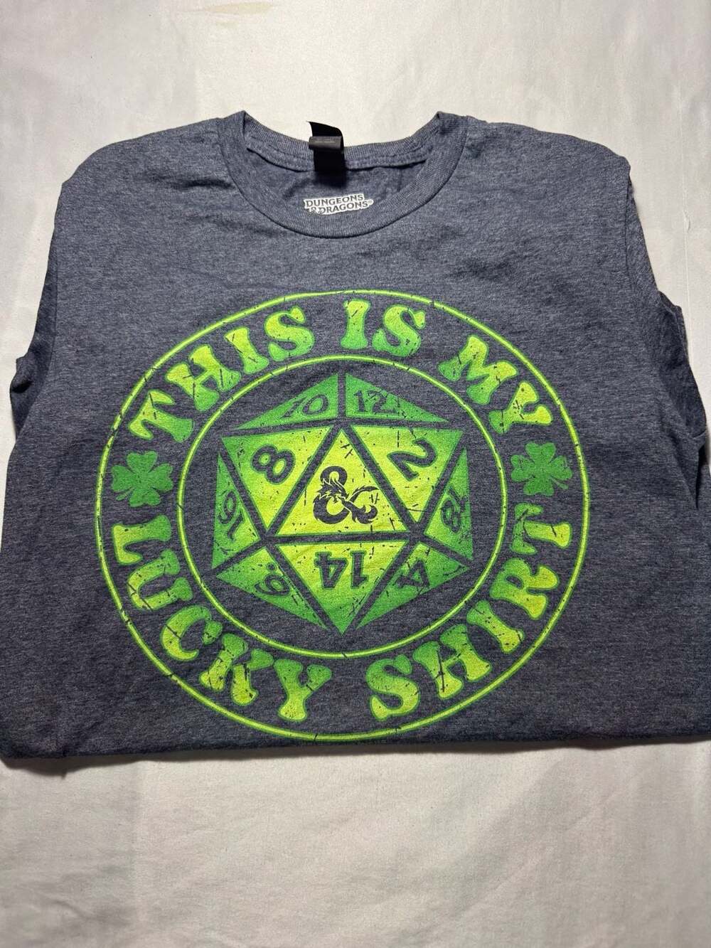 Dungeons & Dragons 'This Is My Lucky Shirt' Heathered Gray Graphic T-Shirt